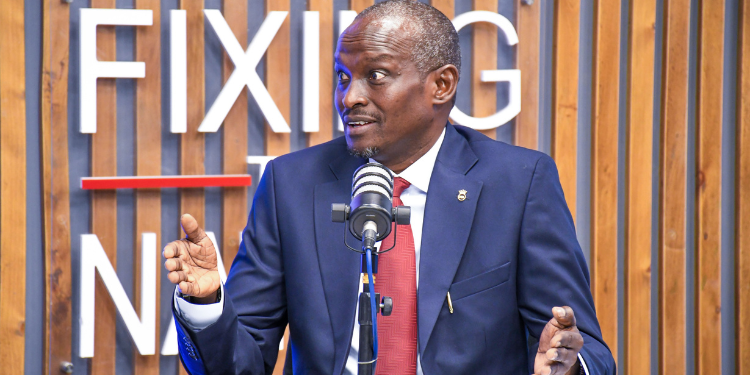 Mr John Cox Lorianokou the registrar of political parties during an engagement with the Nation FM educating about party registration and compliance Image/ORPP/X