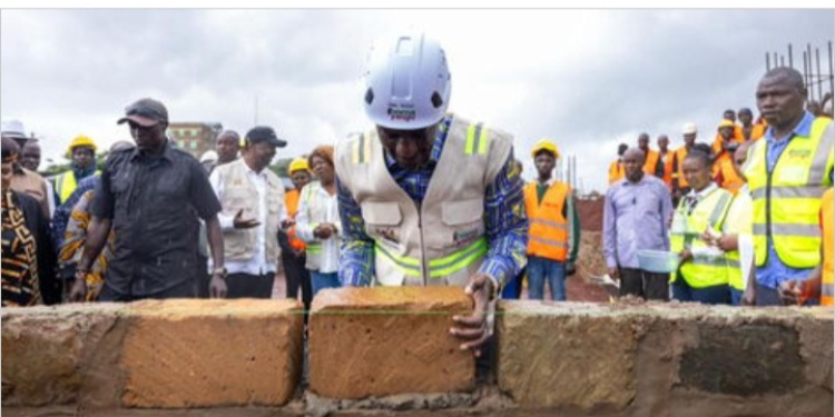 President William Ruto laying the foundation stone of the Mbale County Strategic Market, March 19, 2026. PHOTO/ PCS.