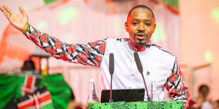 Activist and presidential candidate Boniface Mwangi speaking during the launch of his presidential bid. PHOTO/ File