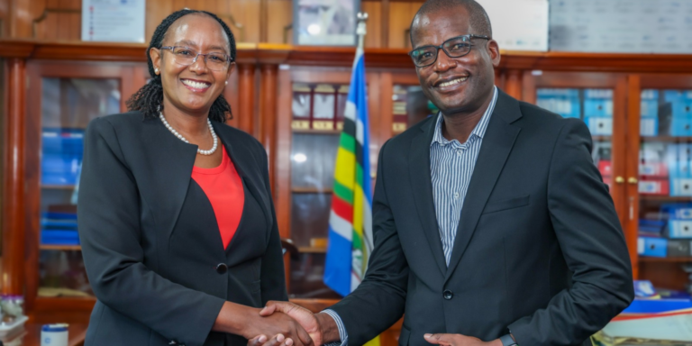 Bamburi Cement PLC Chief Executive Officer Geoffrey Ndugwa at the KEBS Head Office, where he held discussions with KEBS Managing Director Esther Ngari, on strengthening cooperation between the two institutions on matters construction materials. PHOTO/ File