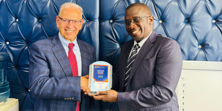Esri Inc. Managing Director Dean Angelides together with Nairobi Water Managing Director Martin Nang’ole at Nairobi Water headquarters in Nairobi. PHOTO/ File