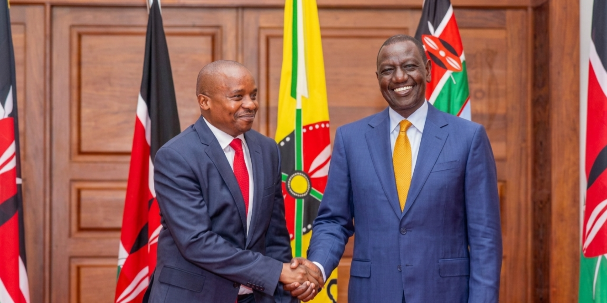 A photo of Deputy President Kithure Kindiki and President William Ruto at statehouse. PHOTO/PCS