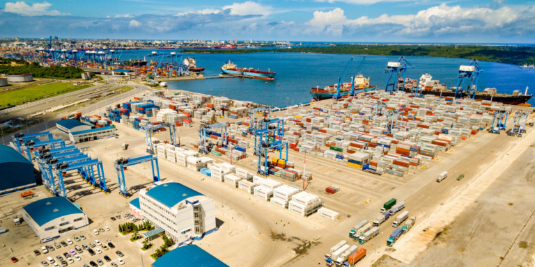 An aerial view of the port of Mombasa and its storage bay. PHOTO/ KPA