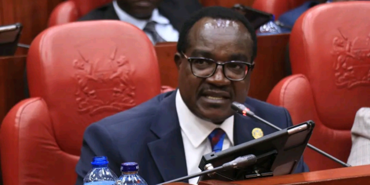 Education Cabinet Secretary Julius Migos Ogamba while appearing before the National Assembly's Public Investments Committee on Governance and Education (PIC-G&E) at Parliament Buildings on Wednesday July 15. PHOTO/ PoK