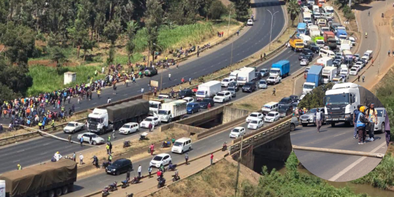 Traffic along Thika Road was disrupted on Tuesday after a body was discovered in a river at Rurie, near Ruiru.