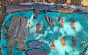 Illegal firearms and ammunition the police recovered from the suspect PHOTO/NPS
