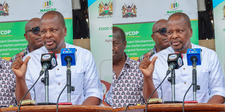CS Mutahi Kagwe announces plans to import 25 Million bags of maize to bridge projected food deficits and unveils the new AgriConnect programme to boost local agricultural productivity. PHOTO/CS Agriculture and Livestock X