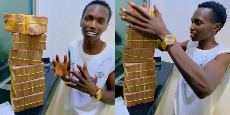 A photo of Kenyan Prince flauting cash online . Photo/ Courtesy