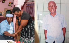 A photo of Ruth Odinga paying her respect to the late cousin Job Odima Atinga . Photo /Ruth Odinga