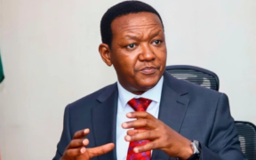 A photo of the cabinet secretary for ministry of lab our Dr , Alfred Mutua at his office addressing the public. Photo/ Alfred Mutua