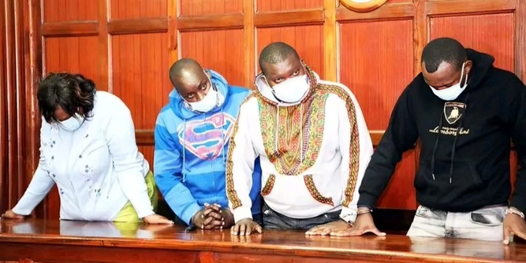 A photo showing the suspects arrested during the detectives investigation into the alleged Sim-swap fraud following the withdrawal of unauthorised money from a deceased account. Photo/ Bush / X