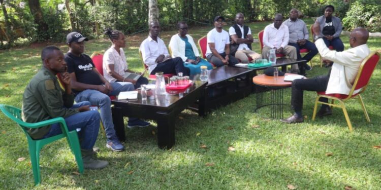 Senator Boni Khalwale with members of the United Patriotic Movement (UPM) at Malinya .PHOTO/ Khalwale X.