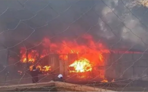 Fire breaks out at Kirwara Boys High School in Murang’a, forcing students to evacuate as a school bus and several buildings catch fire. PHOTO/ Screengrab