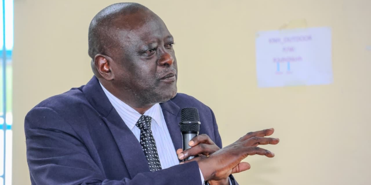 Photo of Dr. Richard Lesiyampe, CEO of Kenyatta National Hospital (KNH), during an institutional engagement emphasizing employee motivation, training, and staff welfare as central to achieving better patient outcomes on August 25, 2026. PHOTO/ KNH X