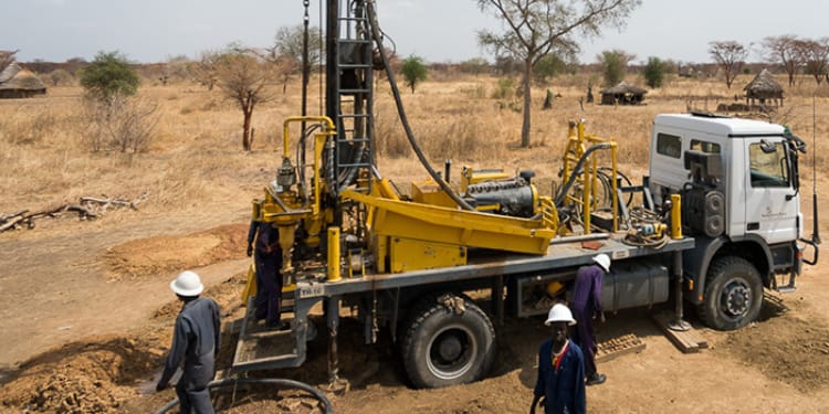 A photo of a borehole being drilledPHOTO/NMG
