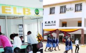 A collage of HELB offices and KMTC Headquarters