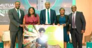 Onassis Ndegwa, Vuyokazi Mabude, Martin Karenju, Dr. Tabitha Njuguna, and Justus Kittony present the Old Mutual Holdings Financial Wellness Report. PHOTO/File