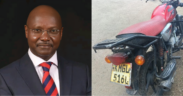 A collage of Matthew Kyalo with the motorbike DCI found PHOTO/DCI