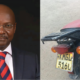 A collage of Matthew Kyalo with the motorbike DCI found PHOTO/DCI