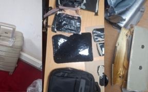 A collage photo of the intercepted cocaine at JKIA worth Ksh 13.5 Million. PHOTO/ DCI X