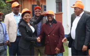 Catherine Omanyo and other ODM members welcoming Theuri to ODM party PHOTO/ODM