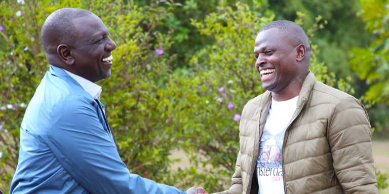 A past photo of Presidewnt William Ruto and Kiharu MP Ndindi Nyoro. PHOTO/ Courtesy