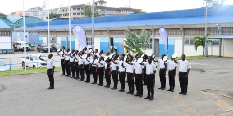 A photo showing Bandari Maritime Academy student during a parade ground assembly .. Photo/ Bandari Maritime Academy/ Facebook