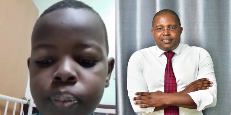 A photo showing baby Trevor and his father Daniel Ng'ang'a . Photo/ File