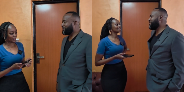 A screengrab of Citizen TV's reporter and CS Joho interview that has sparked debate among Kenyans. Photo/ Citizen TV/ X