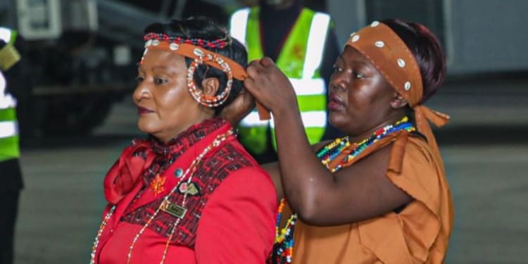 Flight Purser Caroline Nderitu being welcomed back homePHOTO/File