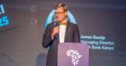 NCBA Bank Kenya Managing Director James Gossip speaks during the launch of PropertyDuka, the bank’s AI-powered property marketplace. PHOTO/ NCBA X