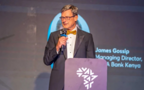 NCBA Bank Kenya Managing Director James Gossip speaks during the launch of PropertyDuka, the bank’s AI-powered property marketplace. PHOTO/ NCBA X
