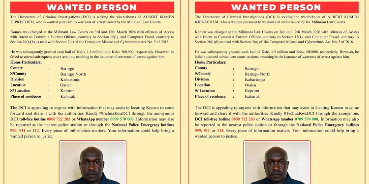 Photo showing Albert Komen Kipkechem and the details of his residence. Photo/ DCI