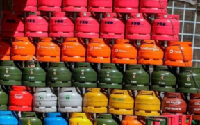 Photo showing Cooking gas Cylinder in a petrol station.Photo/ File