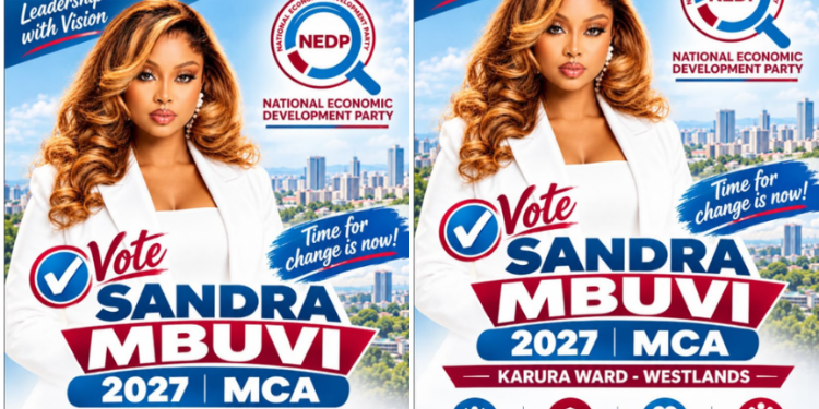 Photo showing Sandra Mbuvi declaration poster. Photo/ Sandra
