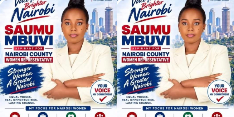 Photo showing the Saumu Mbuvi poster showing her declaration for the Nairobi Women Representatives. Photo / Saumu Mbuvi/ IG