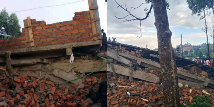 Photo showing the aftermath of the building that collapsed in Kisii on September 8. Photo/ Courtesy 
