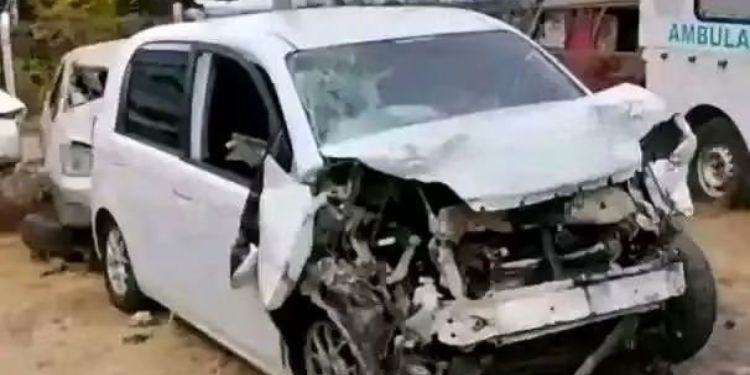Photo showing the aftermath of the damaged vehicle of pastor Vincent Onyango after accident. Photo/ File