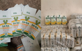 Photo showing the seized maize brands in godown in Kasarani by DCI. Photo DCI