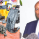 A collage of a Caliber remote-controlled robot operated by the Bomb and Hazardous Material Disposal Unit carrying a suspicious backpack during demonstrations at the Mombasa International show and DCI boss Mohamed Amin. PHOTO/ DCI X/ The Standard