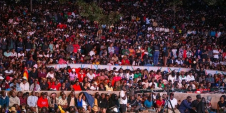 Christians during the 2025 Rhema Feast at Uhuru Park.PHOTO/juliankyula Facebook