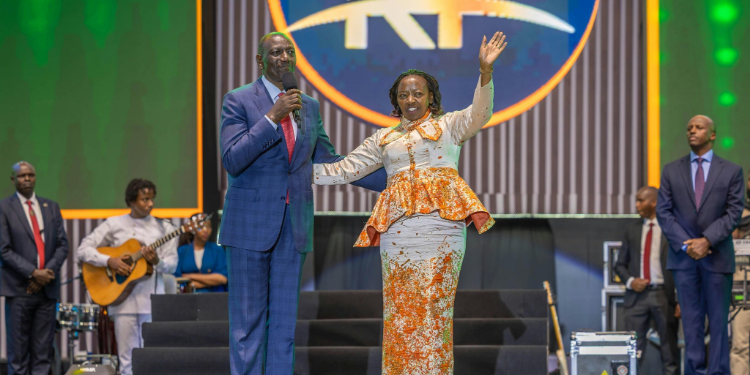 A photo of President William Ruto, accompanied by First Lady Rachel Ruto, joined thousands of worshippers at Uhuru Park, Nairobi, for the grand finale of the five-day Rhema Feast 2026. PHOTO/ William Ruto X