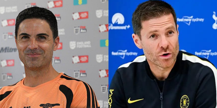 A collage photo ofArsenal manager Mikel Arteta and Chealsea Manager Xabi Alonso. PHOTO/ Arsenal/ Chelsea