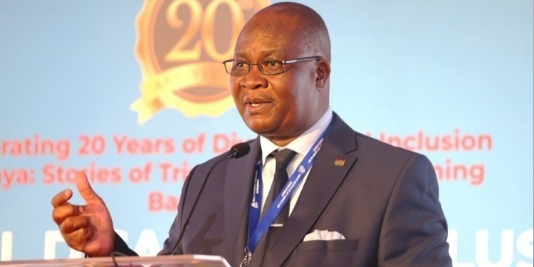Photo of Charles O. Ong’ondo, Director and Chief Executive Officer of KICD, speaking during the celebration of 20 Years of Diversity and Inclusion in Kenya on November 2023. PHOTO/KICD