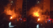 A photo collage of a fire incident reported at a house in Summerville Estate in Syokimau. PHOTO/ Screengrab