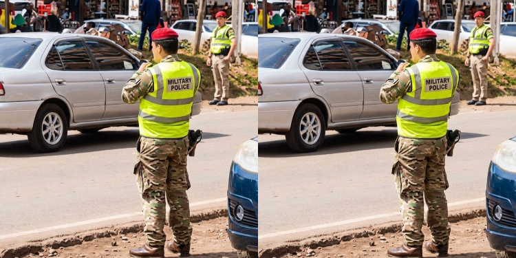 A collage photo of a BATUK Officer on September 25, 2026, during a traffic snarl at Total Junction along Nanyuki Road. PHOTO/ Screengrab