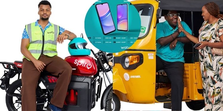 Watu bikes, three wheels and phones. PHOTO/WATU