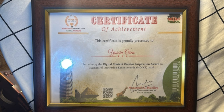 Yassin Osen alias Mr Handsome has won the Digital Content Creator Inspiration Award. PHOTO/Handout