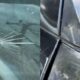 A vehicle with a visible hole on its body and a cracked window following the reported attack in Garissa. PHOTO/ Muturi X