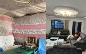 A photo college showing the interior of the home Morara Kebaso says he built and furnished for his wife Mercy’s parents. PHOTO/X